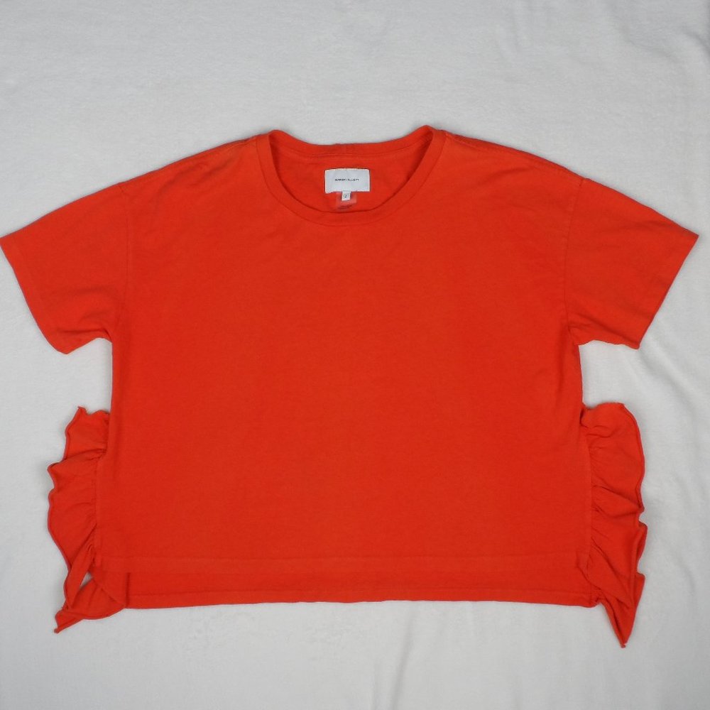 Current/Elliot Oversized Orange Shirt Ruffles